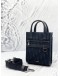 (LIKE NEW) CHRISTIAN DIOR SAFARI NORTH-SOUTH MINI TOTE BAG BLACK DIOR OBLIQUE JACQUARD WITH LONG STRAP 
