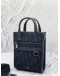 (LIKE NEW) CHRISTIAN DIOR SAFARI NORTH-SOUTH MINI TOTE BAG BLACK DIOR OBLIQUE JACQUARD WITH LONG STRAP 