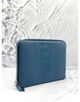 SALVATORE FERRAGAMO GANCINI NAVY BLUE CLUTCH 