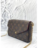 (LIKE NEW) LOUIS VUITTON FELICIE FLAP BAG IN BROWN MONOGRAM CANVAS