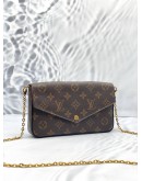 (LIKE NEW) LOUIS VUITTON FELICIE FLAP BAG IN BROWN MONOGRAM CANVAS