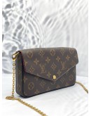 (LIKE NEW) LOUIS VUITTON FELICIE FLAP BAG IN BROWN MONOGRAM CANVAS