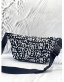 (BRAND NEW) BALENCIAGA NYLON WAVE LOGO PRINT WHEEL BLACK WHITE BELTPACK