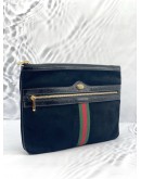 (LIKE NEW) GUCCI BLACK OPHIDIA SUEDE LEATHER POUCH 