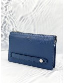 (BRAND NEW) FENDI NAVY BLUE SELLERIA LEATHER ZIP CLUTCH BAG 