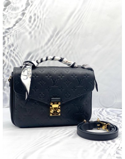 (LIKE NEW) LOUIS VUITTON METIS BLACK MONOGRAM EMPREINTE LEATHER WITH REMOVABLE & ADJUSTABLE STRAP -FULL SET-