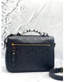 (LIKE NEW) LOUIS VUITTON METIS BLACK MONOGRAM EMPREINTE LEATHER WITH REMOVABLE & ADJUSTABLE STRAP -FULL SET-