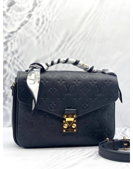 (LIKE NEW) LOUIS VUITTON METIS BLACK MONOGRAM EMPREINTE LEATHER WITH REMOVABLE & ADJUSTABLE STRAP -FULL SET-