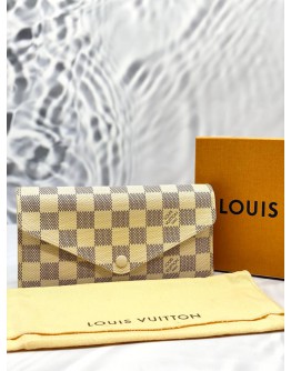 (UNUSED) LOUIS VUITTON LONG WALLET DAMIER AZUR CANVAS -FULL SET-