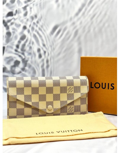(UNUSED) LOUIS VUITTON LONG WALLET DAMIER AZUR CANVAS -FULL SET-