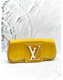 LOUIS VUITTON VERT IMPRESSION PATENT LEATHER CLUTCH 