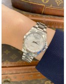 (LIKE NEW) 2022 LONGINES CONQUEST REF L3.376.4.87.6 MOTHER OF PEARL DIAMOND DIAL 29.5MM QUARTZ WATCH