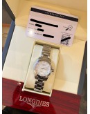 (LIKE NEW) 2022 LONGINES CONQUEST REF L3.376.4.87.6 MOTHER OF PEARL DIAMOND DIAL 29.5MM QUARTZ WATCH