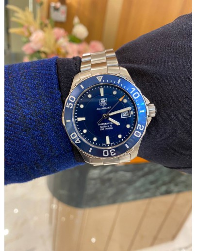 2016 TAG HEUER AQUARACER 300M CALIBRE 5 REF WAN2111 BLUE DIAL 41MM AUTOMATIC WATCH -FULL SET-