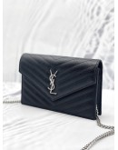 (LIKE NEW)YVES SAINT LAURENT CASSANDRE ENVELOPE CHAIN WALLET