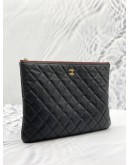 (LIKE NEW) CHANEL O CASE CAVIAR CLUTCH IN BLACK GHW