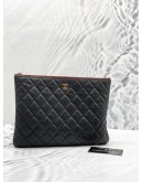 (LIKE NEW) CHANEL O CASE CAVIAR CLUTCH IN BLACK GHW