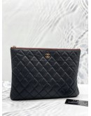 (LIKE NEW) CHANEL O CASE CAVIAR CLUTCH IN BLACK GHW