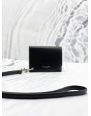(BRAND NEW) YVES SAINT LAURENT PARIS LEATHER CARD HOLDER IN BLACK -FULL SET-