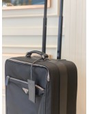(LIKE NEW) PRADA BLACK NYLON ROLLING SUITCASE WHEELED TRAVEL BAG TROLLEY LUGGAGE