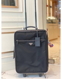 (LIKE NEW) PRADA BLACK NYLON ROLLING SUITCASE WHEELED TRAVEL BAG TROLLEY LUGGAGE