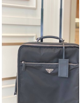 (LIKE NEW) PRADA BLACK NYLON ROLLING SUITCASE WHEELED TRAVEL BAG TROLLEY LUGGAGE
