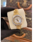 ROLEX LADY DATEJUST REF 6927 HALF 18K 750 YELLOW GOLD ROMAN WHITE DIAL 26MM AUTOMATIC WATCH