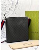 (LIKE NEW) GUCCI BLACK GG SUPREME CANVAS MESSENGER CROSSBODY BAG -FULL SET- 