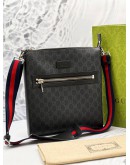 (LIKE NEW) GUCCI BLACK GG SUPREME CANVAS MESSENGER CROSSBODY BAG -FULL SET- 