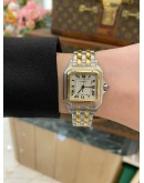 (LIKE NEW) 2010 CARTIER PANTHERE MM REF 187949 SS HALF 18K 750 YELLOW GOLD 28MM QUARTZ WATCH -FULL SET-