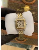 (LIKE NEW) 2010 CARTIER PANTHERE MM REF 187949 SS HALF 18K 750 YELLOW GOLD 28MM QUARTZ WATCH -FULL SET-