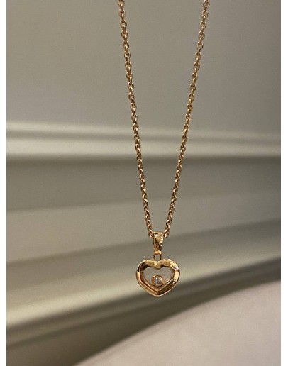 (UNUSED) 2021 CHOPARD NECKLACE DIAMOND 18K 750 ROSE GOLD -FULL SET-
