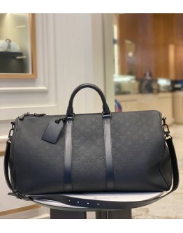 LOUIS VUITTON KEEPALL MONOGRAM SHADOW EMBOSSED LEATHER BANDOULIERE 50 