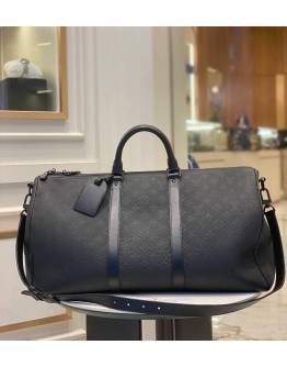 LOUIS VUITTON KEEPALL MONOGRAM SHADOW EMBOSSED LEATHER BANDOULIERE 50 