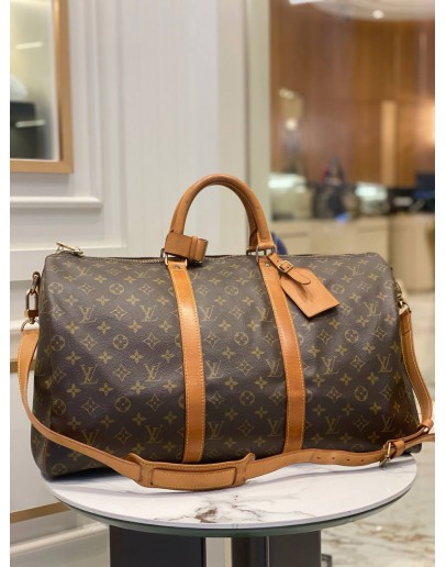 LOUIS VUITTON MONOGRAM CANVAS TRAVEL KEEPALL BANDOULIERE 50 