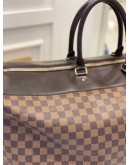(LIKE NEW) LOUIS VUITTON GREENWICH GM HANDLE TRAVEL BAG IN BROWN DAMIER EBENE CANVAS WITH LEATHER TRIM 
