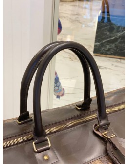 (LIKE NEW) LOUIS VUITTON GREENWICH GM HANDLE TRAVEL BAG IN BROWN DAMIER EBENE CANVAS WITH LEATHER TRIM 
