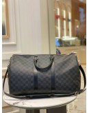 (LIKE NEW) LOUIS VUITTON KEEPAL BANDOULIERE 45 DAMIER GRAPHITE CANVAS 