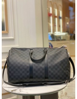 (LIKE NEW) LOUIS VUITTON KEEPAL BANDOULIERE 45 DAMIER GRAPHITE CANVAS 