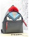 (UNUSED) FENDI VITELLO ELITE FOX GOAT FUR MONSTER EYES STUDDED ACCIAO PIENTO MULTICOLOR NYLON BACKPACK 