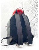 (UNUSED) FENDI VITELLO ELITE FOX GOAT FUR MONSTER EYES STUDDED ACCIAO PIENTO MULTICOLOR NYLON BACKPACK 