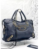 (LIKE NEW) BALENCIAGA CLASSIC CITY BAG IN DEEP BLUE AGED CALFSKIN LEATHER