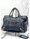 (LIKE NEW) BALENCIAGA CLASSIC CITY BAG IN DEEP BLUE AGED CALFSKIN LEATHER