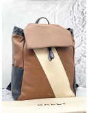 (LIKE NEW) BALLY LAGO LEATHER BACKPACK IN CARAMEL AND CREAM COLOUR DESIGN