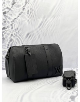 LOUIS VUITTON CITY KEEPALL IN BLACK AEROGRAM CALF LEATHER 