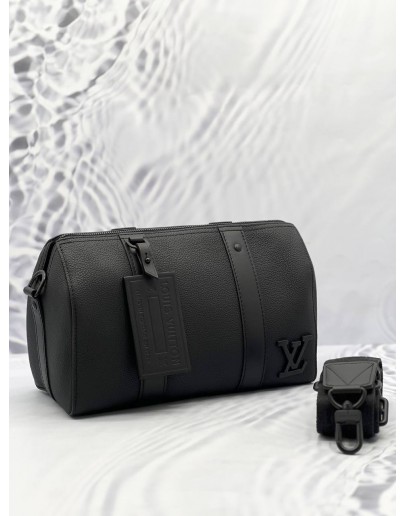 LOUIS VUITTON CITY KEEPALL IN BLACK AEROGRAM CALF LEATHER 