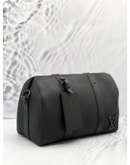 LOUIS VUITTON CITY KEEPALL IN BLACK AEROGRAM CALF LEATHER 