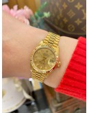 (LIKE NEW) 2005 ROLEX LADY DATEJUST REF 69178 18K 750 YELLOW GOLD DIAMOND DIAL 26MM AUTOMATIC WATCH 