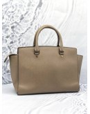 (LIKE NEW) MICHAEL KORS SUTTON SAFFIANO LEATHER IN LIGHT BROWN GOLD HARDWARE WITH LONG STRAP 