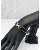 HERMES CLIC CLAC H NARROW BRACELET IN BLACK WITH SILVER HARDWARE -FULL SET-